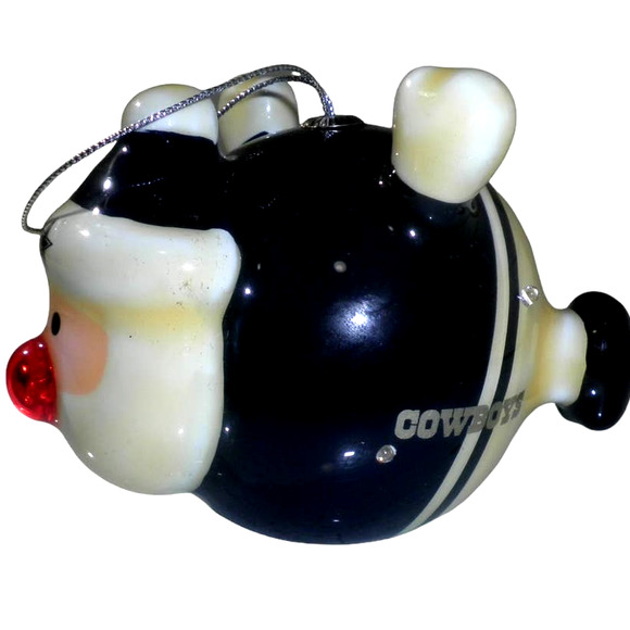 Dallas Cowboys NFL Licensed LED Santa and Snowman Christmas Ornaments - Picture 7 of 11